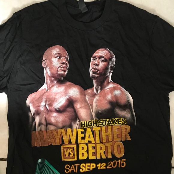 Mens Floyd Mayweather vs Andre Berto Shirt Boxing Las Vegas MGM Grand Sz Medium - Picture 1 of 6